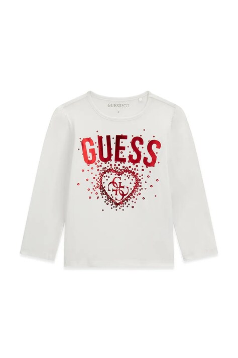 Guess Longsleeve dziecięcy bawełniany biały K6BI04 K5797