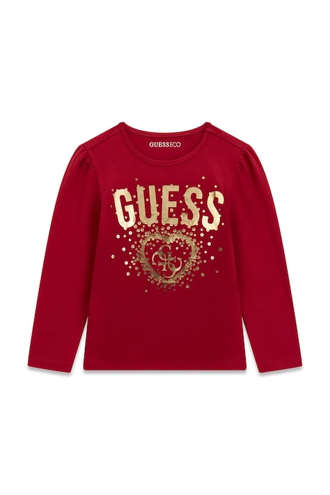 Guess Hosszúujjú gyerek pamut burgundia K6BI04 K5797