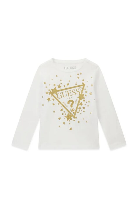 Guess Longsleeve dziecięcy bawełniany z elastanem biały K6BI03 K5796