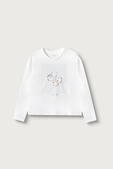 Guess Tričko s dlhým rukávom detské bavlnené s elastanom biele J6BI30 K5832