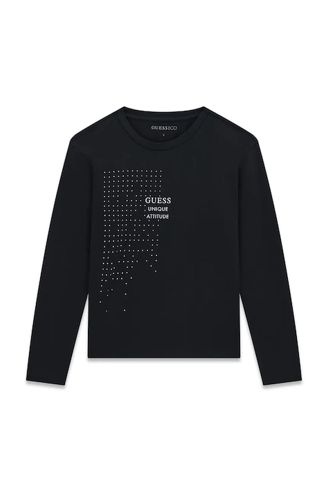 Guess Longsleeve dziecięcy bawełniany z elastanem czarny J6BI30 K5832
