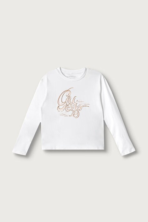 Guess Maglietta a maniche lunghe per bambini in cotone con elastan bianca J6BI29 K5831