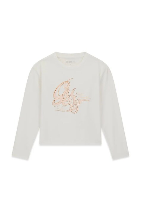 Guess Longsleeve dziecięcy bawełniany z elastanem biały J6BI29 K5831