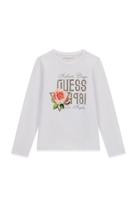 Guess Longsleeve dziecięcy bawełniany biały J6BI27 K5829