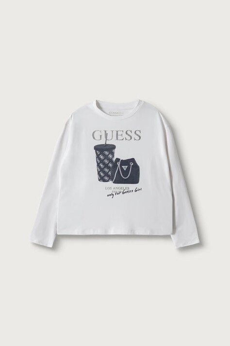 Guess Лонгслив для детей из хлопка с эластаном белый J6BI24 K6578