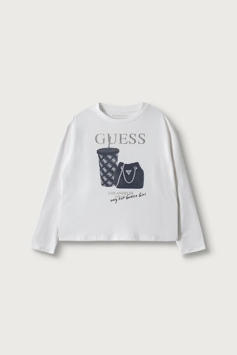 Guess Лонгслив для детей из хлопка с эластаном белый J6BI24 K6578