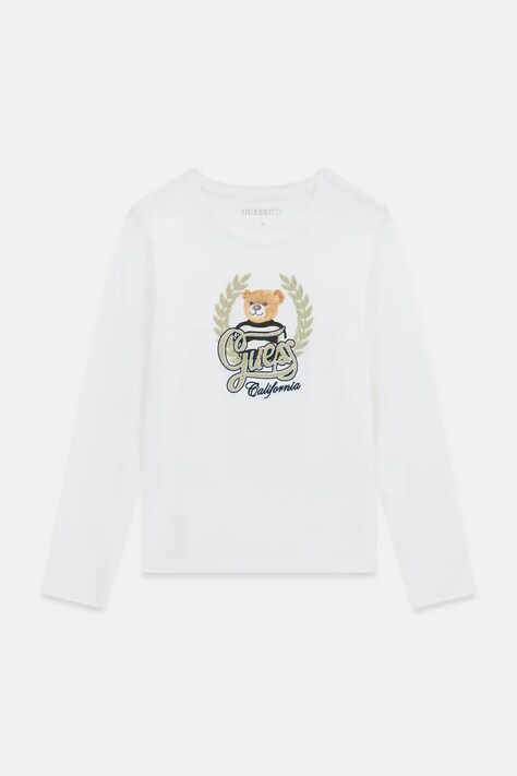 Guess Longsleeve dziecięcy bawełniany z elastanem biały J6BI21 K5818