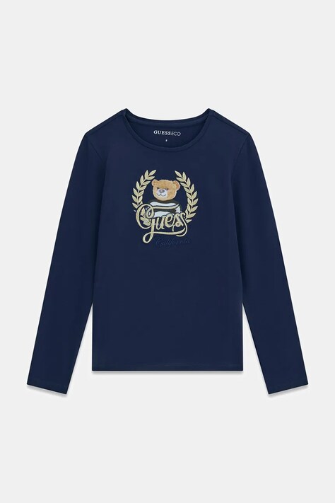 Guess Longsleeve dziecięcy bawełniany z elastanem granatowy J6BI21 K5818