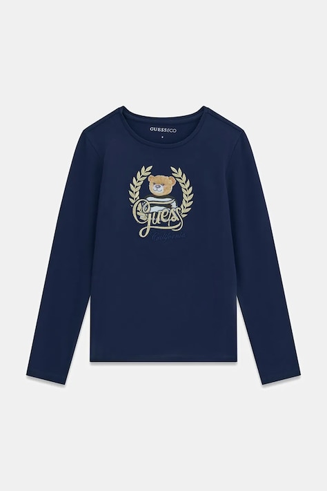 Guess Longsleeve dziecięcy bawełniany z elastanem granatowy J6BI21 K5818