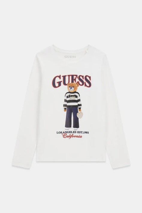 Guess Longsleeve dziecięcy bawełniany z elastanem biały J6BI12 K5793