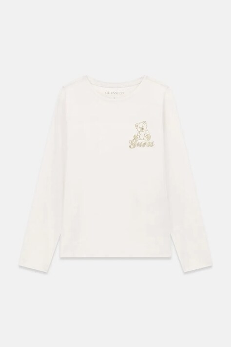 Guess Longsleeve dziecięcy bawełniany z elastanem biały J6BI09 K5783