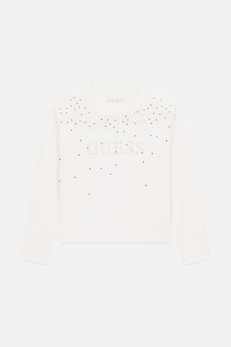 Guess Longsleeve dziecięcy bawełniany z elastanem biały J6BI08 K5778
