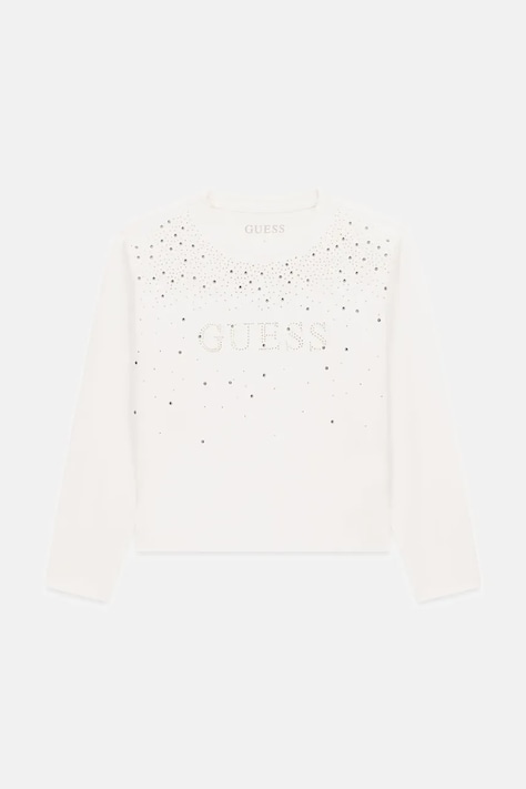 Guess Longsleeve dziecięcy bawełniany z elastanem biały J6BI08 K5778