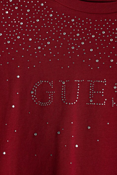 Guess лонгслів дитячий бавовняний з еластаном — AW26-BUGZW2, бордо — фото 3