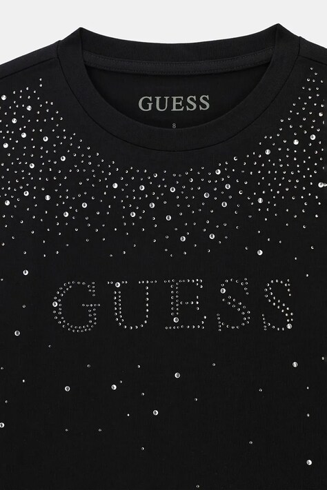 Guess лонгслів дитячий бавовняний з еластаном — AW26-BUGZW2, чорний — фото 3