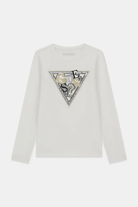 Guess Longsleeve dziecięcy bawełniany z elastanem biały J6BI07 K5777