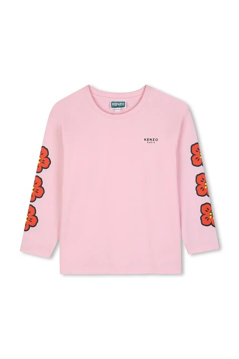 Kenzo Kids Μακρυμάνικο παιδικό βαμβακερό ροζ K62018