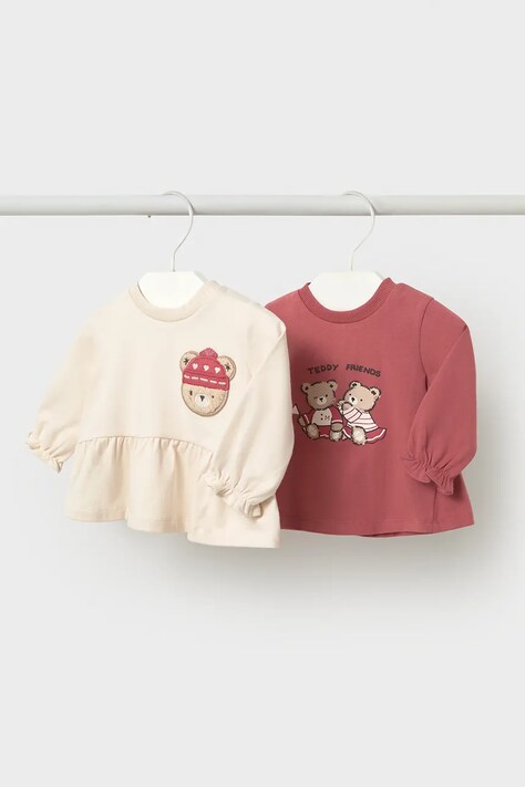 Mayoral Newborn longsleeve niemowlęcy z bawełną 2-pack fioletowy 2083