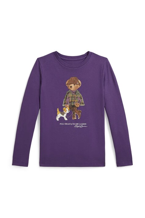 Polo Ralph Lauren tričko s dlhým rukávom detské bavlnené fialové 312B26293001
