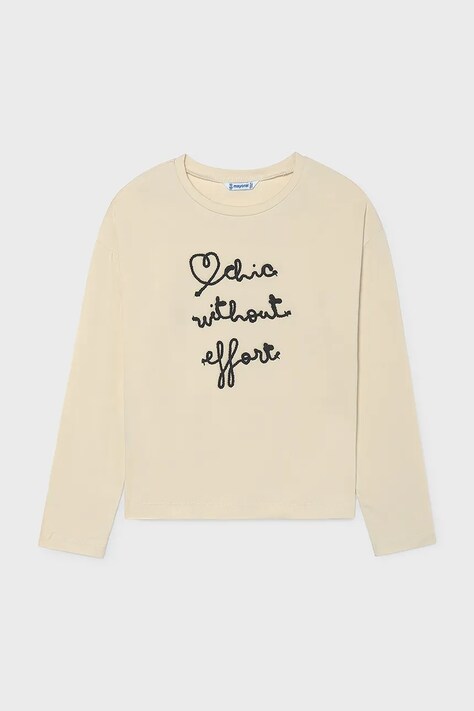 Mayoral longsleeve dziecięcy bawełniany beżowy 7060