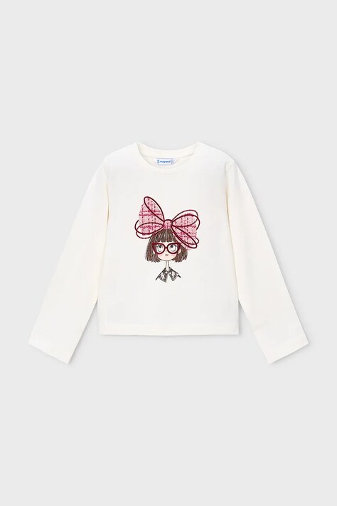 Mayoral longsleeve dziecięcy bawełniany z elastanem beżowy 4034