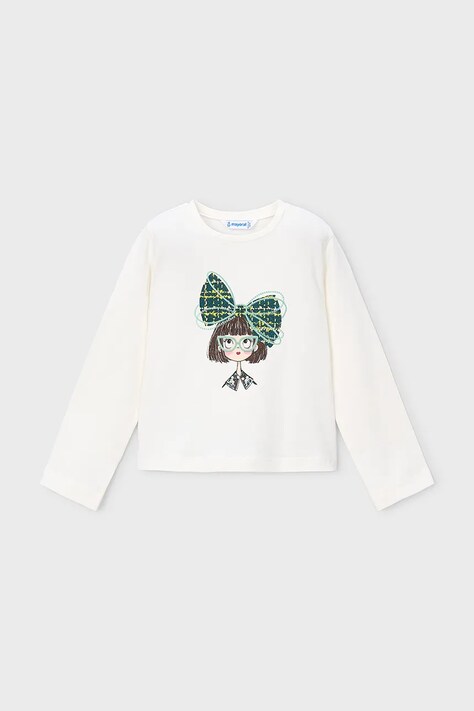 Mayoral longsleeve dziecięcy bawełniany z elastanem beżowy 4034