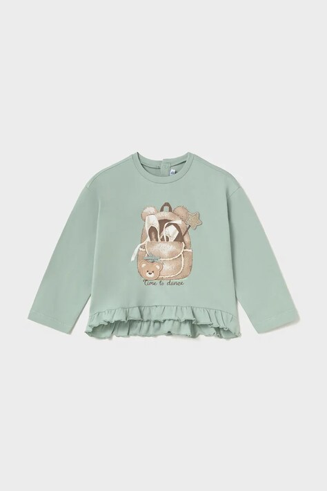Mayoral longsleeve dziecięcy z bawełną zielony 2001