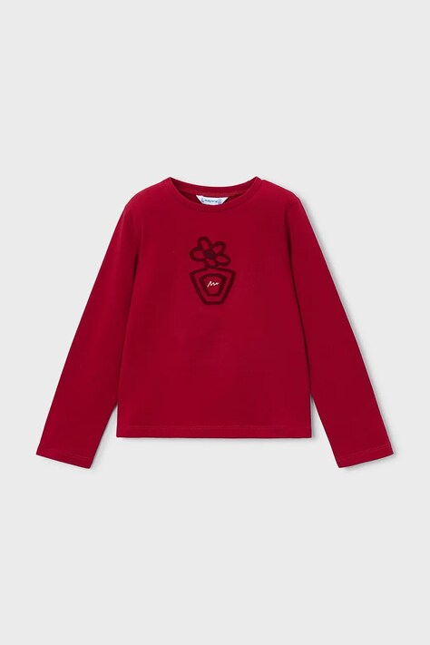 Mayoral longsleeve dziecięcy z bawełną czerwony 178