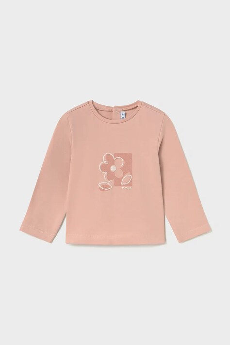 Mayoral longsleeve dziecięcy z bawełną różowy 116