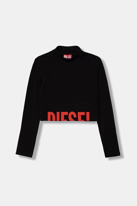 Diesel блуза с дълги ръкави за деца от памук с еластан TCEFILS T-SHIRT черна J02935