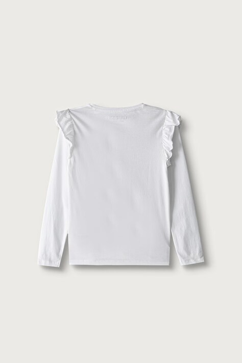 Guess лонгслів дитячий бавовняний з еластаном — AW26-BUGZZG, білий — фото 2