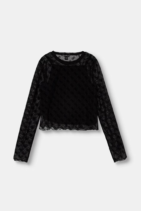 Guess bluzka dziecięca czarna monogram J6YP02 K3743