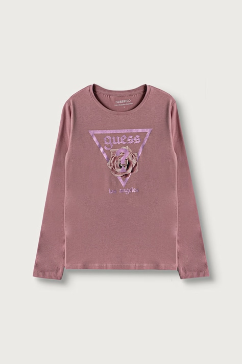 Guess Longsleeve dziecięcy bawełniany z elastanem różowy J6YI33 K3771