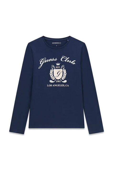 Guess longsleeve dziecięcy bawełniany z elastanem granatowy J6YI21 K3747