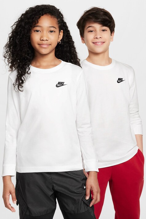 Nike Longsleeve dziecięcy bawełniany Nike Sportswear biały FZ4946