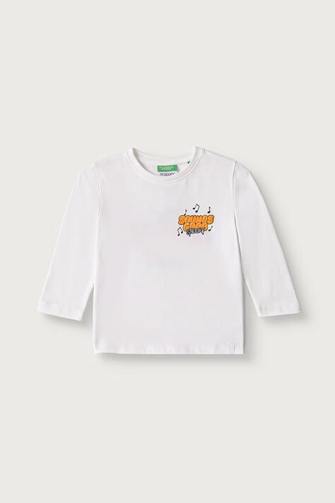 United Colors of Benetton Longsleeve dziecięcy bawełniany biały 3I1XG10NF