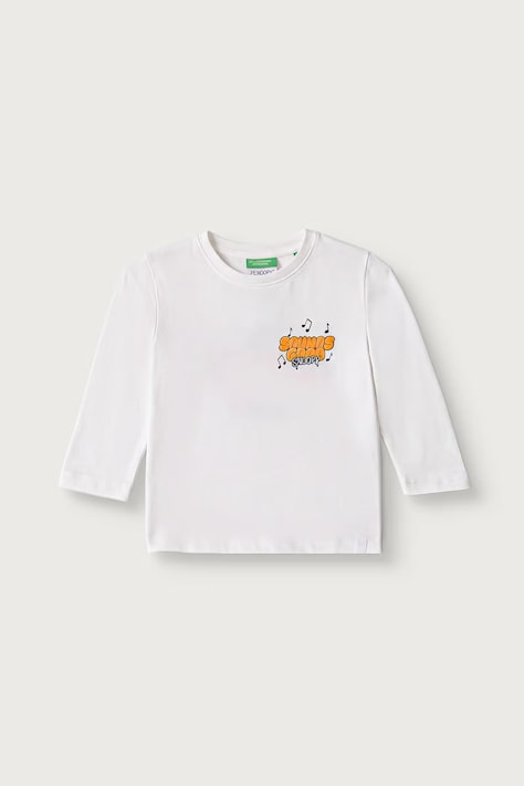 United Colors of Benetton Longsleeve dziecięcy bawełniany biały 3I1XG10NF
