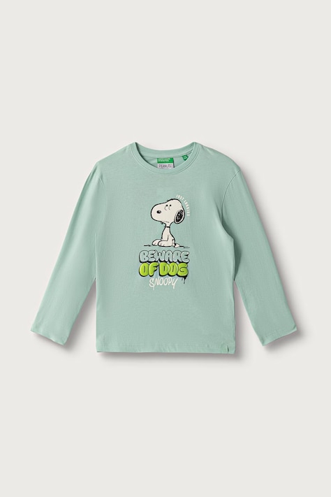 United Colors of Benetton Maglietta a maniche lunghe per bambini in cotone verde 3I1XG10NF