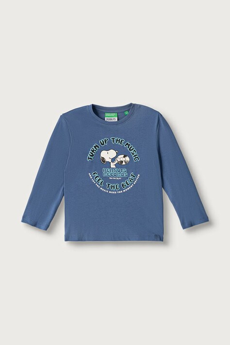 United Colors of Benetton Longsleeve dziecięcy bawełniany niebieski 3I1XG10NF