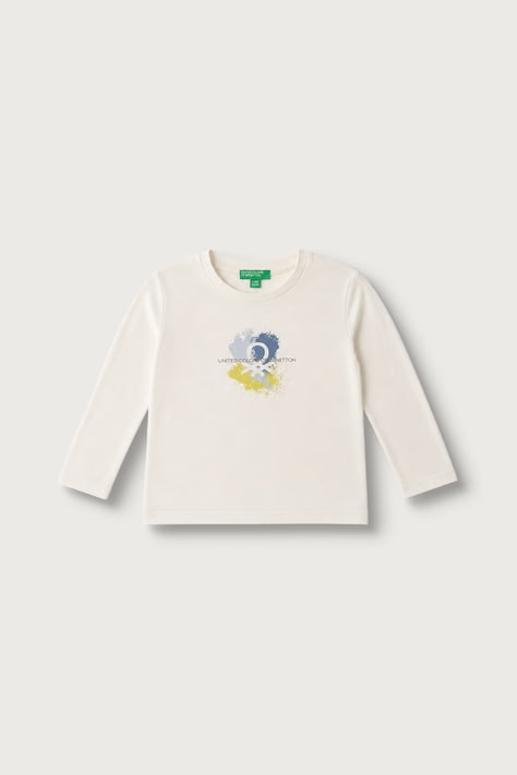 United Colors of Benetton Longsleeve damski bawełniany beżowy 3ATNG10NK