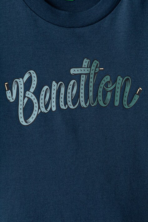United Colors of Benetton Longsleeve damski bawełniany granatowy 3ATNG10NK