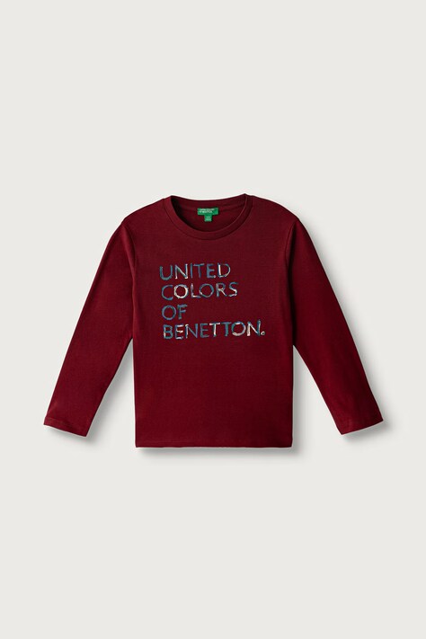 United Colors of Benetton Longsleeve damski bawełniany bordowy 3ATNG10NK