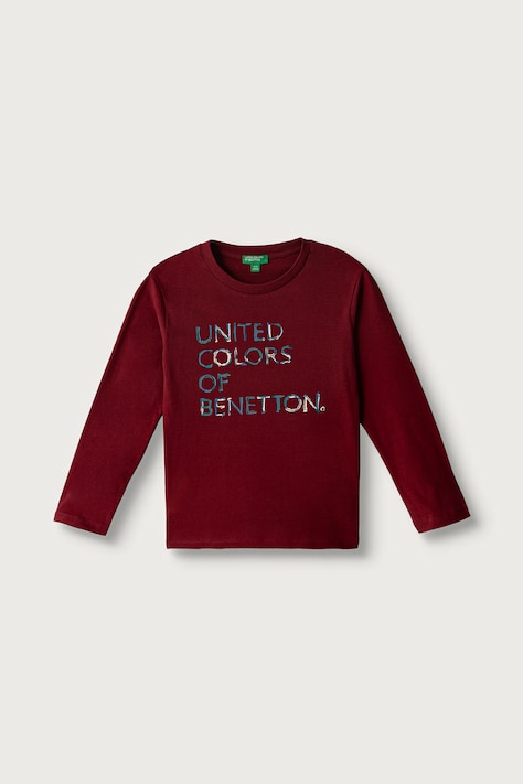 United Colors of Benetton Лонгслів жіночий бавовняний бордо 3ATNG10NK