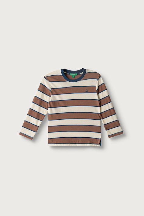 United Colors of Benetton Maglietta a maniche lunghe per bambini in cotone beige 35NUG10NO