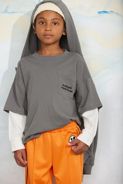 Mini Rodini T-shirt dziecięcy bawełniany szary 26720141