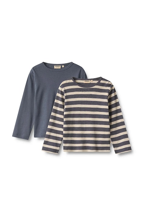 Wheat Longsleeve dziecięcy bawełniany 2-pack niebieski 2164-108S-GOTS