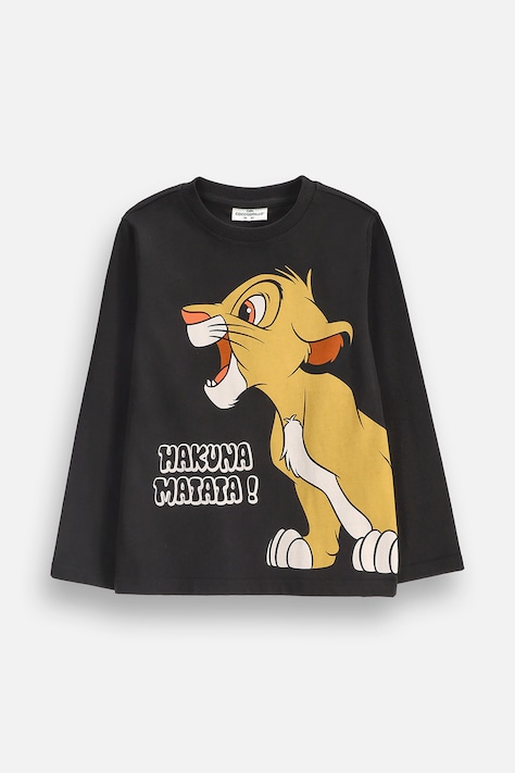 Coccodrillo Longsleeve dziecięcy bawełniany czarny LICENCE BOY