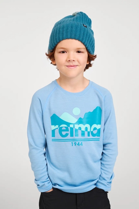 Reima Longsleeve dziecięcy z wełną merino Viisas niebieski 5200012C
