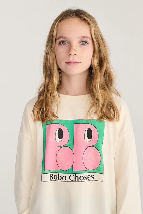 Bobo Choses longsleeve dziecięcy bawełniany beżowy B226AC017