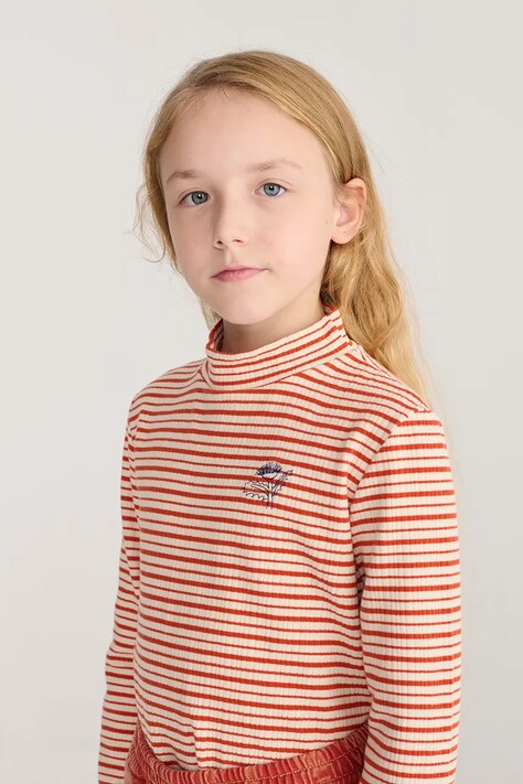 Bobo Choses Tričko s dlhým rukávom detské bavlnené s elastanom Energy Flower červené B226AC022